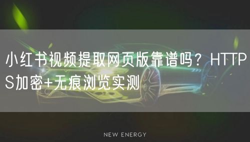 小红书视频提取网页版靠谱吗？HTTPS加密+无痕浏览实测