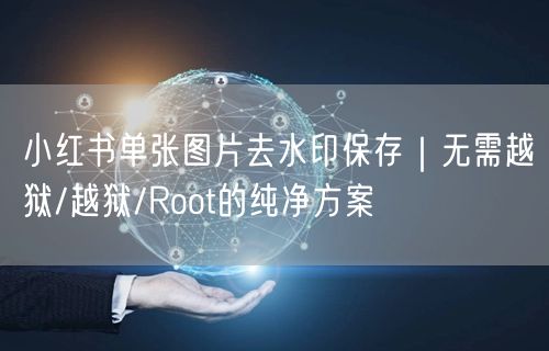 小红书单张图片去水印保存｜无需越狱/越狱/Root的纯净方案