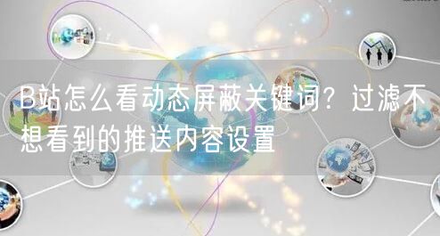 B站怎么看动态屏蔽关键词？过滤不想看到的推送内容设置
