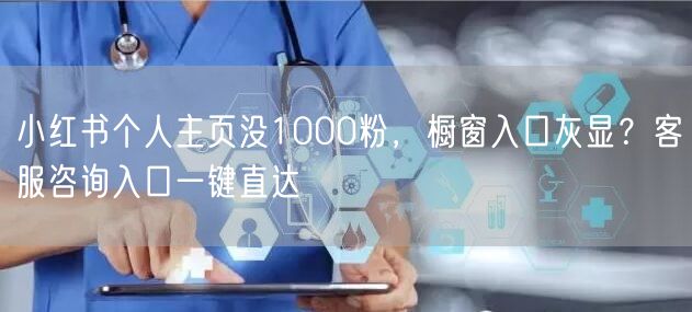 小红书个人主页没1000粉,橱窗入口灰显?客服咨询入口一键直达