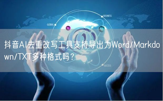 抖音AI去重改写工具支持导出为Word/Markdown/TXT多种格式吗?