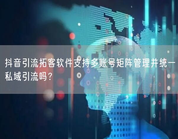 抖音引流拓客软件支持多账号矩阵管理并统一私域引流吗?