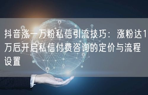 抖音涨一万粉私信引流技巧:涨粉达1万后开启私信付费咨询的定价与流程设置