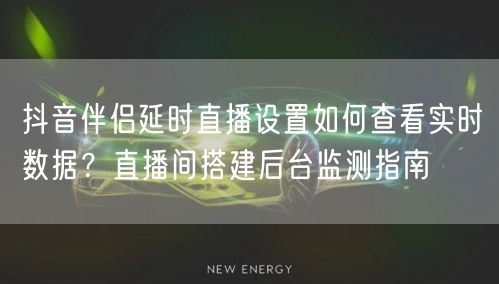 抖音伴侣延时直播设置如何查看实时数据？直播间搭建后台监测指南