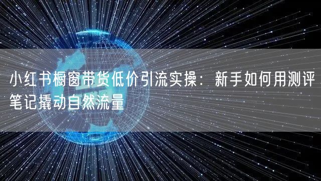 小红书橱窗带货低价引流实操：新手如何用测评笔记撬动自然流量