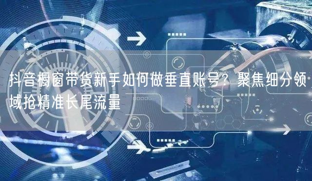 抖音橱窗带货新手如何做垂直账号？聚焦细分领域抢精准长尾流量