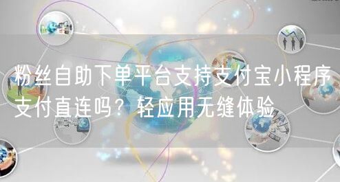 粉丝自助下单平台支持支付宝小程序支付直连吗？轻应用无缝体验