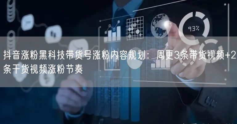 抖音涨粉黑科技带货号涨粉内容规划:周更3条带货视频+2条干货视频涨粉节奏