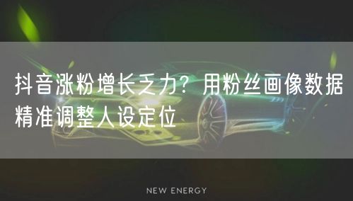 抖音涨粉增长乏力?用粉丝画像数据精准调整人设定位