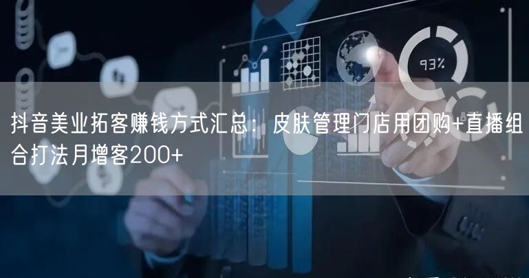 抖音美业拓客赚钱方式汇总:皮肤管理门店用团购+直播组合打法月增客200+